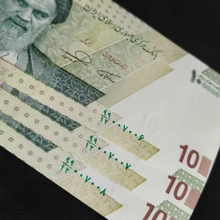تریپل اسکناس ۱۰ هزار تومنی همتی فرزین کسر99/12شماره تکرار