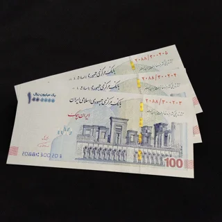 تریپل ایران چک ۱۰۰,۰۰۰ تومانی | همتی | طرح تخت جمشید | سوپر بانکی UNC