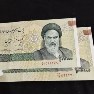 جفت اسکناس ۱۰۰۰۰۰ ریالی کرباسیان - سیف | سوپر بانکی UNC